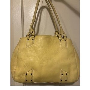 Cole Haan Village Yellow tumbled leather Satchel Bag